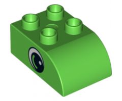 Duplo, Brick 2 x 3 with Curved Top and Black and White Eye Pattern on Both Sides