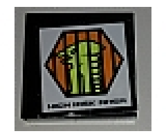 Tile 2 x 2 with 'HIGH RISK AREA' and Orange Hexagon with Black Border and Alien Pattern (Sticker) - Set 7690
