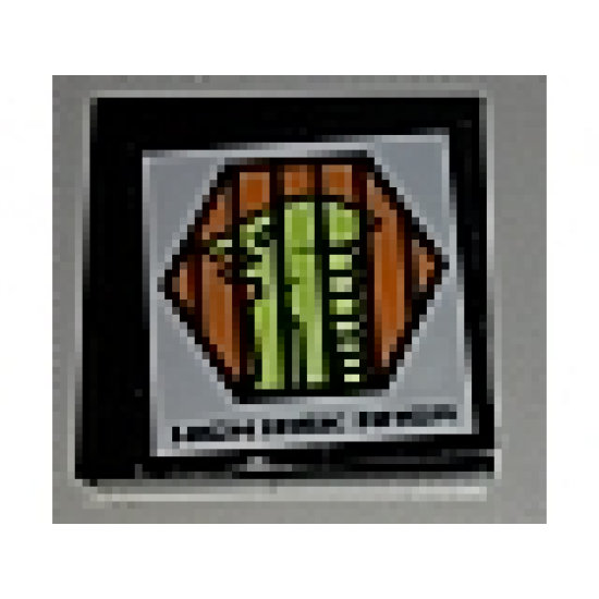 Tile 2 x 2 with 'HIGH RISK AREA' and Orange Hexagon with Black Border and Alien Pattern (Sticker) - Set 7690