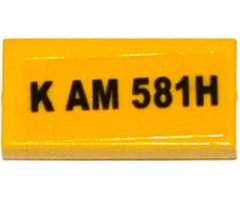 Tile 1 x 2 with 'K AM 581H' Pattern (Sticker) - Set 76026