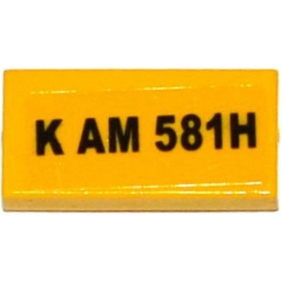 Tile 1 x 2 with 'K AM 581H' Pattern (Sticker) - Set 76026