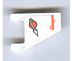 Flag 2 x 2 Trapezoid with Orange Line and Modified Classic Space Logo Pattern (Sticker) - Set 7647