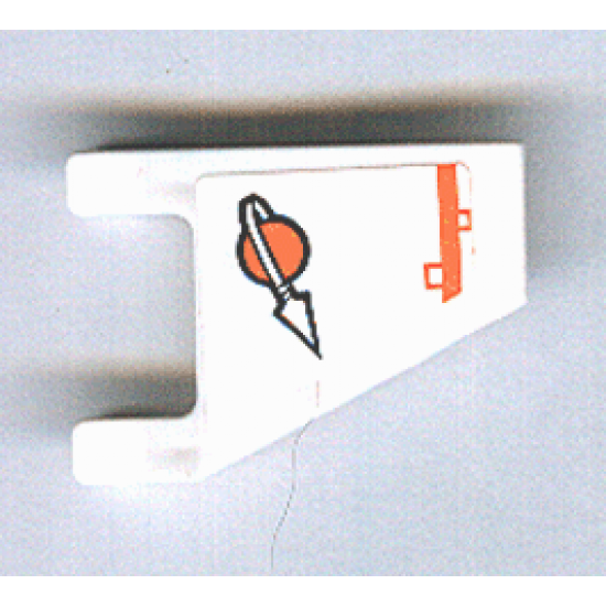 Flag 2 x 2 Trapezoid with Orange Line and Modified Classic Space Logo Pattern (Sticker) - Set 7647