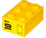 Brick 2 x 3 with '10T' and Hatch Pattern on End Model Left Side (Sticker) - Set 60076