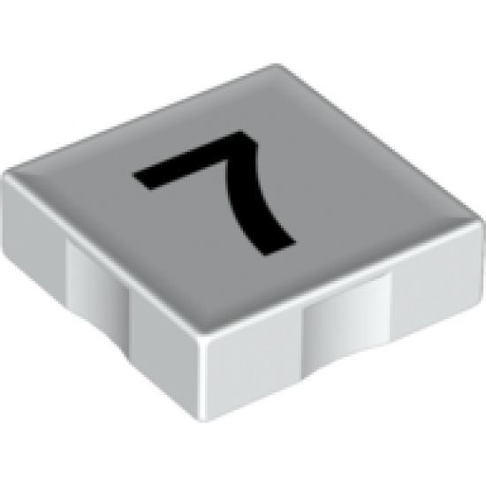 Duplo, Tile 2 x 2 with Black Number 7 Pattern