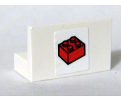 Panel 1 x 2 x 1 with Red 2 x 2 Brick Pattern (Sticker) - Set 4032-1