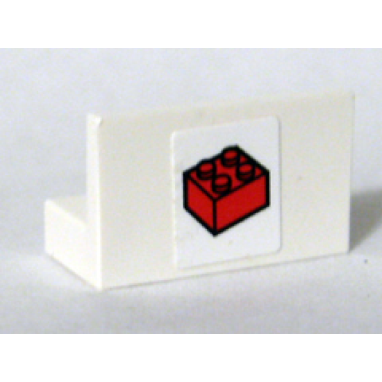 Panel 1 x 2 x 1 with Red 2 x 2 Brick Pattern (Sticker) - Set 4032-1