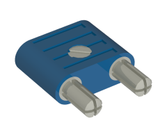Electric, Connector, 2-Way Male Rounded Narrow Type 1 with Cross-Cut Pins