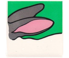 Duplo, Tile 2 x 2 x 1 with Rabbit Mosaic Picture 02 Pattern (Set 1014)