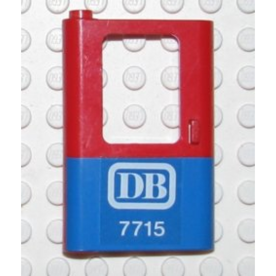 Door 1 x 4 x 5 Train Left with Blue Bottom Half and 'DB 7715' Pattern (Sticker) - Set 7715