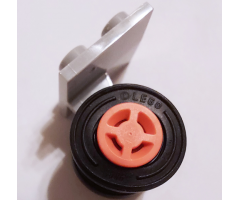 Aircraft Plate, Modified 2 x 2 Thin with Dual Wheels Holder - Split Pins with Coral Wheels with Slot and Black Tires (4870 / 34337 / 59895)