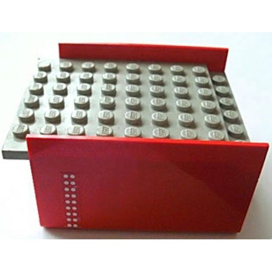 Boat Hull Smooth Middle 8 x 6 x 3 1/3, Deck Color Light Gray with White Double Dots Pattern on Both Sides (Stickers) - Set 4025