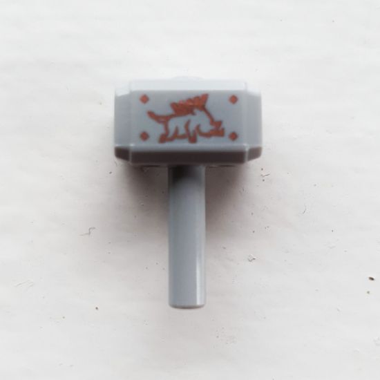 Minifigure, Utensil Tool Sledgehammer (Mjolnir) with 4 Copper Rivets and Razorback on Both Sides Pattern