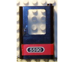 Door 1 x 4 x 5 Train Right with Red Stripe and White '5590' Pattern (Sticker) - Set 5590