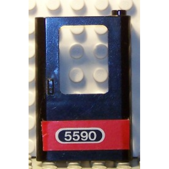 Door 1 x 4 x 5 Train Right with Red Stripe and White '5590' Pattern (Sticker) - Set 5590