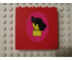Brick 1 x 6 x 5 with Maxifigure Head Coiffure, Facing Left Pattern (Sticker) - Set 230-1