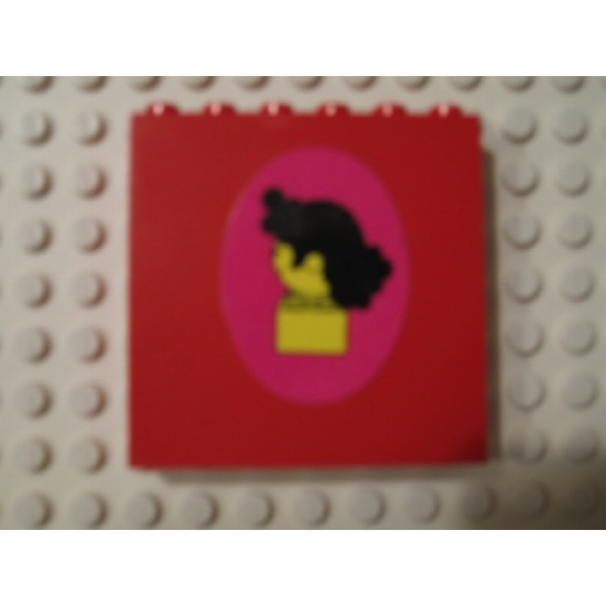 Brick 1 x 6 x 5 with Maxifigure Head Coiffure, Facing Left Pattern (Sticker) - Set 230-1