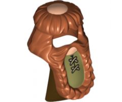 Minifigure, Hair Beard Braided with Laced Shirt Pattern in Center