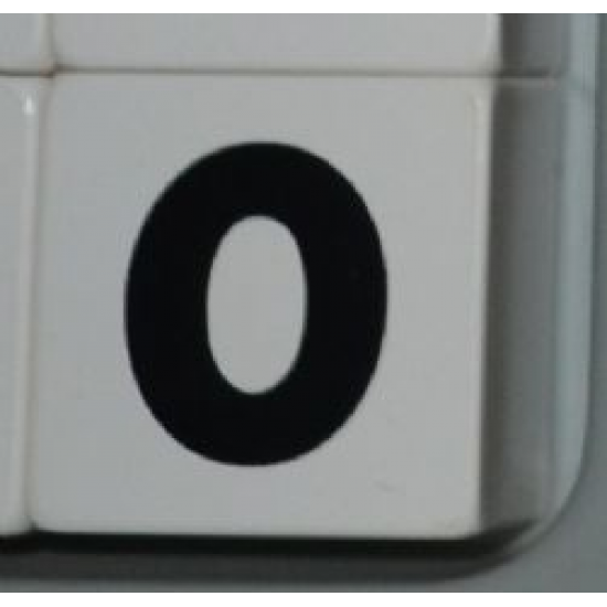 Duplo, Tile 2 x 2 x 1 with Black Number 0 Pattern
