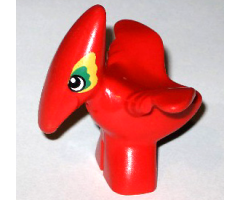 Duplo, Animal Dinosaur Pteranodon Baby with Green and Yellow Around Eyes Pattern
