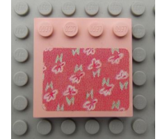 Tile, Modified 4 x 4 with Studs on Edge with Flowers Pattern (Sticker) - Set 3242