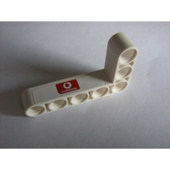 Technic, Liftarm 3 x 5 L-Shape Thick with Left Vodafone Logo Pattern (Sticker) - Set 8386