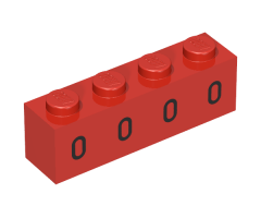 Brick 1 x 4 with 4 Black Oval Windows Pattern