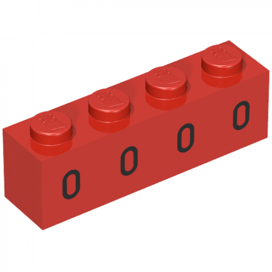 Brick 1 x 4 with 4 Black Oval Windows Pattern