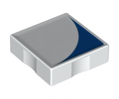 Duplo, Tile 2 x 2 with Shape Blue Inverse Quarter Circle Pattern