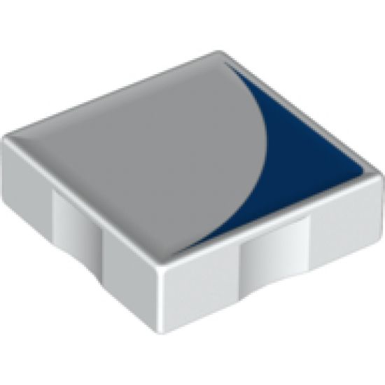 Duplo, Tile 2 x 2 with Shape Blue Inverse Quarter Circle Pattern