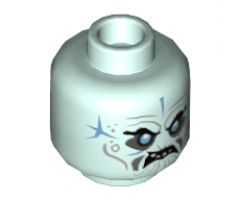 Minifigure, Head Dual Sided Wrinkles, Teeth, Ice Spikes Covering Right Eye / Angry Pattern - Hollow Stud