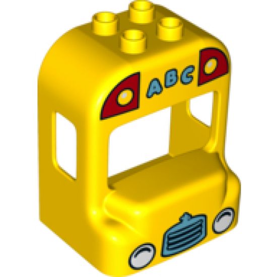 Duplo, Vehicle Cabin Bus with Headlights, Grille and 'ABC' Pattern
