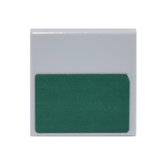 Tile 2 x 2 with Dark Green Rectangle Pattern (Sticker) - Set 8097
