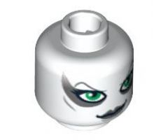 Minifigure, Head Female SW Aurra Sing, Large Green Eyes and Gray Lips Pattern - Hollow Stud