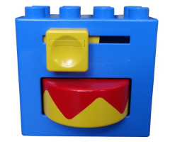 Duplo, Brick 2 x 4 x 2 with Yellow Handle and Yellow/Red Rotating Disc