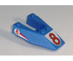 Wedge 6 x 4 Cutout without Stud Notches with Red Number 8 Print & Red '8' Pattern on Both Sides (Stickers) - Set 6334