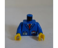 Torso Rescue Coast Guard Logo, Name Tag, Blue Collar, Red Tie Pattern / Blue Arms / Yellow Hands