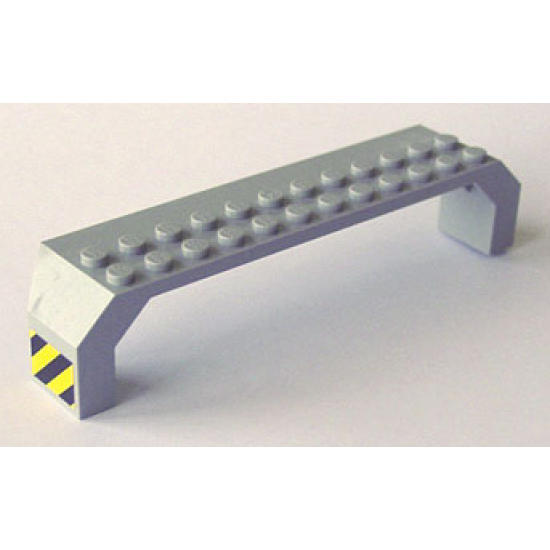 Arch 2 x 14 x 2 1/3 with Black and Yellow Stripes on Ends Pattern (Stickers) - Set 6456