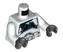 Torso SW Armor Clone Trooper Gunner with Black Pauldron Pattern / White Arms / Black Hands