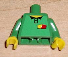 Torso Soccer Referee Yellow & Red Cards Pattern (Sticker) / Green Arms / Yellow Hands