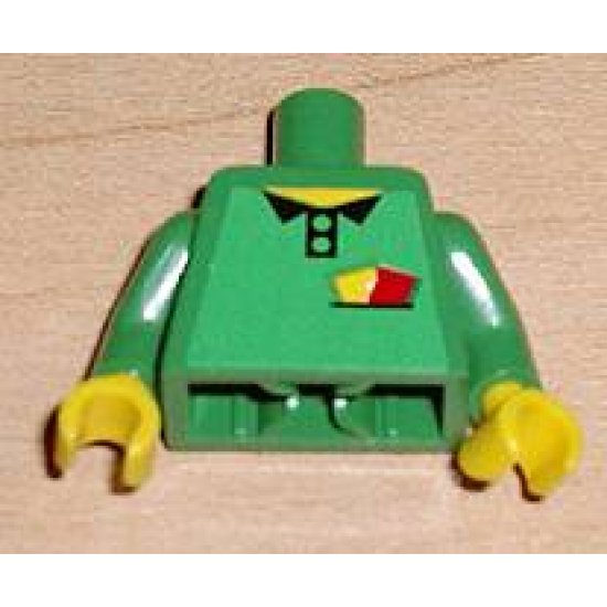 Torso Soccer Referee Yellow & Red Cards Pattern (Sticker) / Green Arms / Yellow Hands