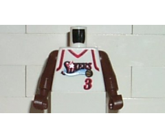 Torso NBA Philadelphia 76ers #3 (White Jersey) Pattern / Brown NBA Arms