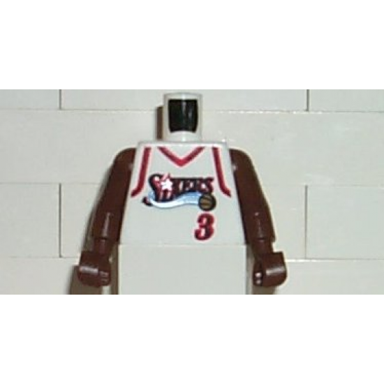 Torso NBA Philadelphia 76ers #3 (White Jersey) Pattern / Brown NBA Arms