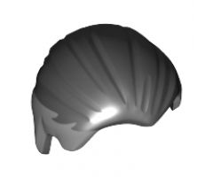 Minifigure, Hair Combed Front to Rear with Light Bluish Gray Temples and Back Pattern