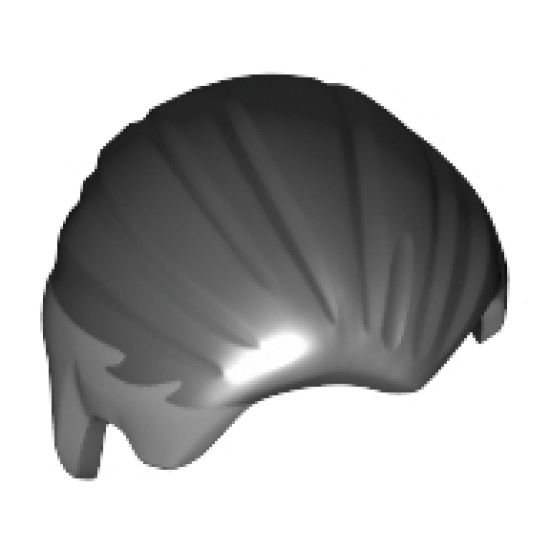 Minifigure, Hair Combed Front to Rear with Light Bluish Gray Temples and Back Pattern