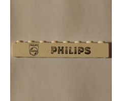 Brick 1 x 8 with Black 'PHILIPS' Logo and Text Pattern