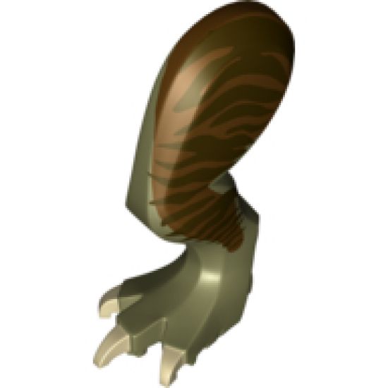 Animal, Body Part Dinosaur Leg Large (Rear) Tyrannosaurus rex with Pin, Tan Claws and Dark Brown Stripes on Reddish Brown Pattern - Left