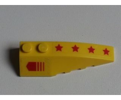 Wedge 6 x 2 Right with Red Arrow and 4 Red Stars Pattern (Stickers) - Set 7712