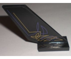 Tail Shuttle with Purple and Gold Geometric Lines Pattern on Right Side (Sticker) - Set 5984