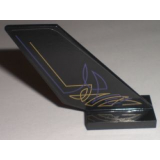 Tail Shuttle with Purple and Gold Geometric Lines Pattern on Right Side (Sticker) - Set 5984